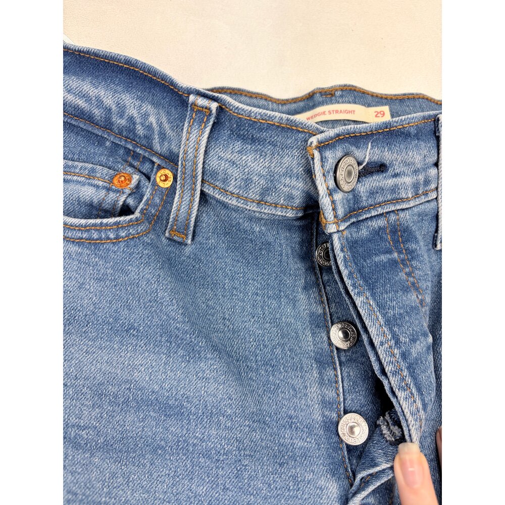 Levi's Wedgie Straight Jeans Women's 29x28 Medium Blue - Picture 8 of 12